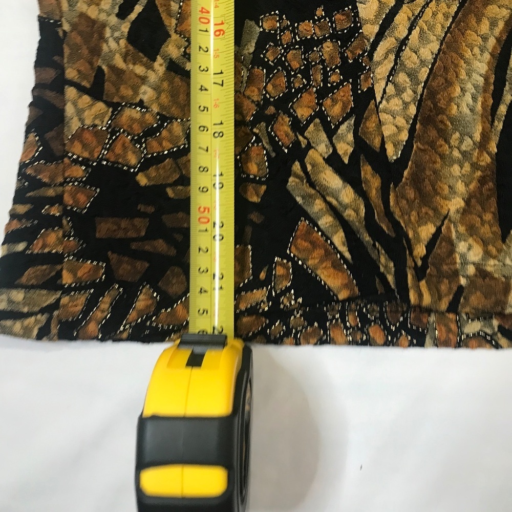 Retro Abstract Print Drape Jacket/Kimono Jacket/Abstract Metallic Open Front - Picture 11 of 16